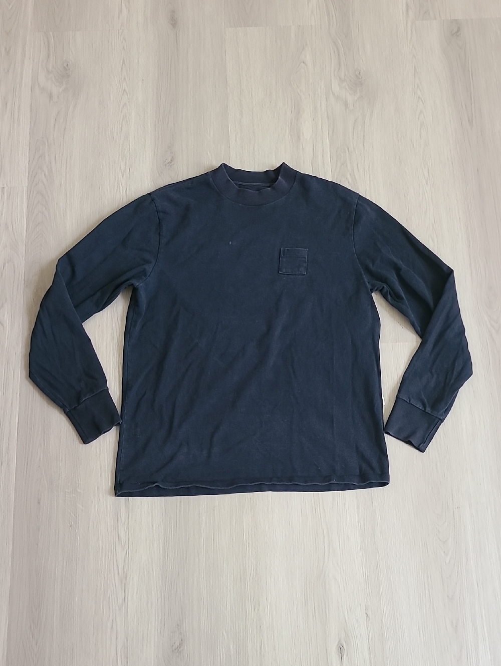 Aime Leon Dore Navy Black Dimebag Long-Sleeve Crewneck Chest Pocket large Men's